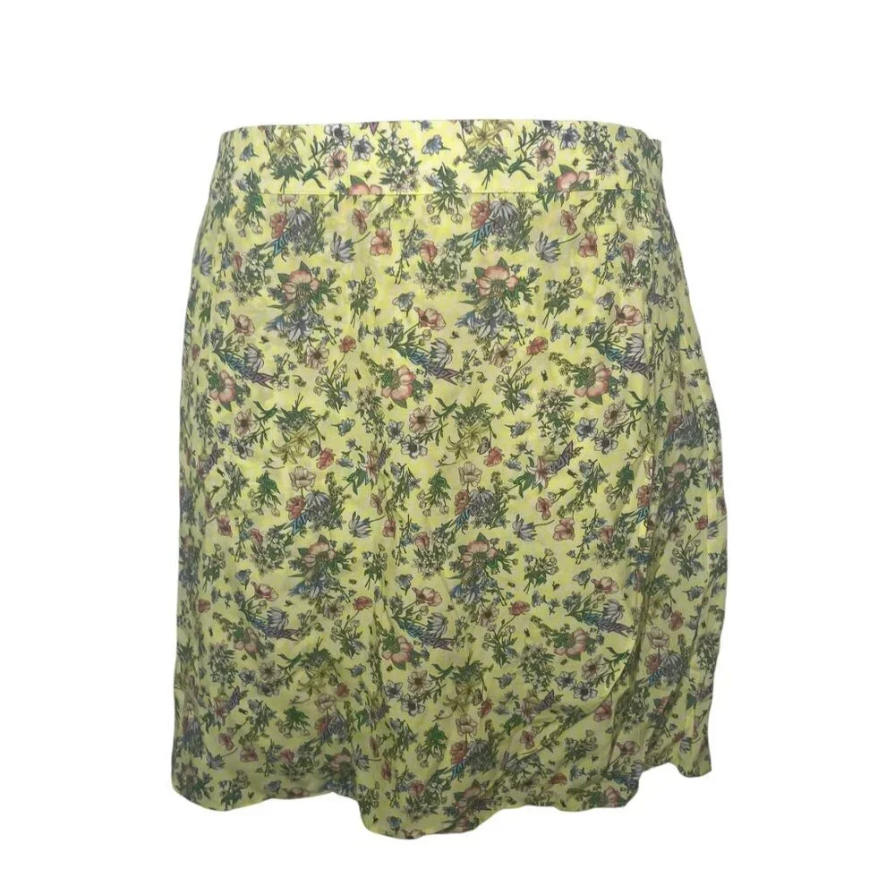 Zadig & Voltaire NWT Joseline Floral Print Mini Skirt Yellow Size Small - Picture 2 of 7